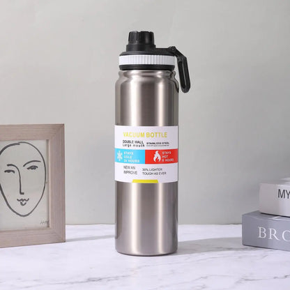 600/800/1000ML Sport Vacuum Flask Stainless Steel Thermal Water Bottle Car Insulated Cup Keeps Cold and Heat Travel Thermal Mug