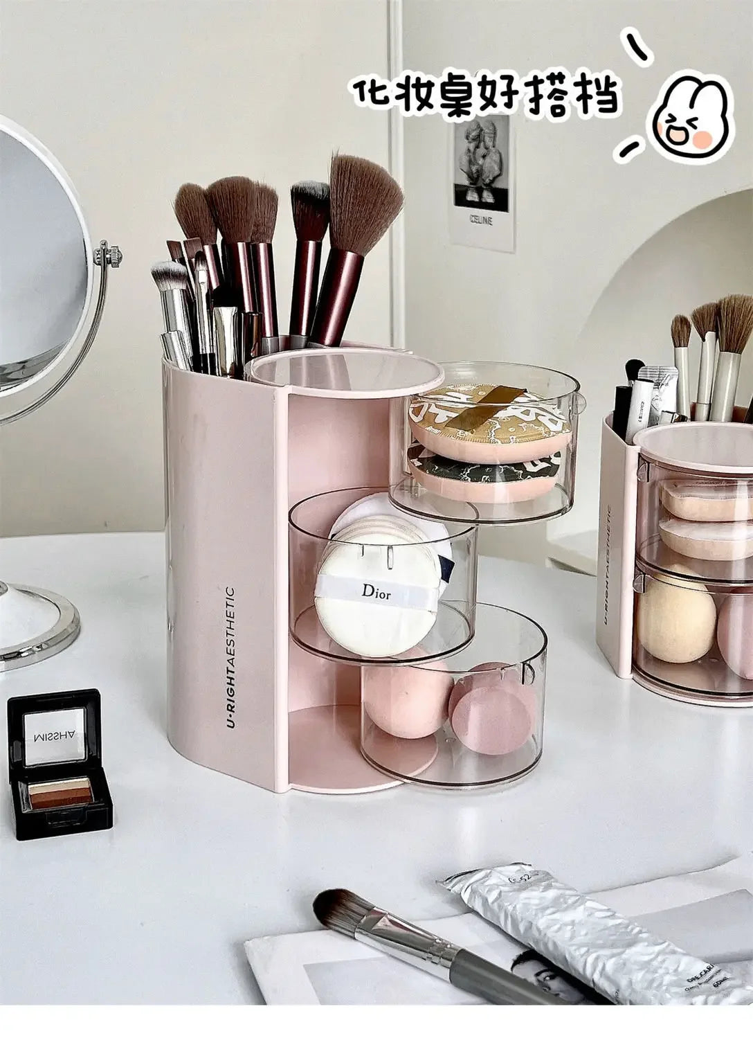 Hair Accessories Organizer Acrylic Storage Box Clear Hair Tie Organizer for Headband Makeup Brush Holder Desk Jewelry Organizer