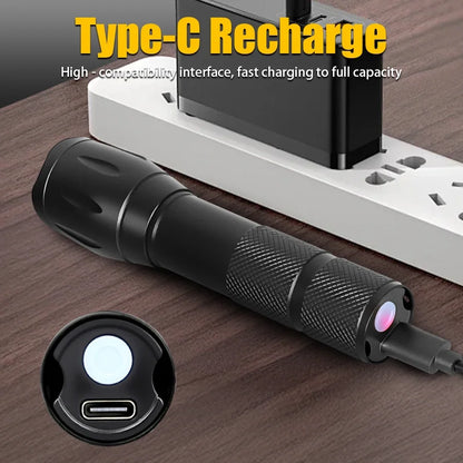 395nm LED UV Flashlight Rechargeable Zoomable Torch Light for Pet Urine Stain Detector Tools Lantern Money Fluorescer Detector