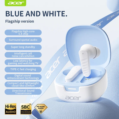 Acer Ohr503 Wireless Headphones, In-Ear Design, Bluetooth Headphones, Stereo Sound Quality, Comfortable to Wear, Suitable for Sports, Running, and Cycling, Compatible with Mobile Phones, Tablets, Android and Ios Systems