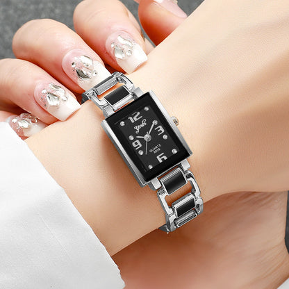 Fashion Rectangle Women Quartz Watch Ladies Alloy Strap Analog Wristwatches Reloj Mujer Girls Clock Gift(Without Box)