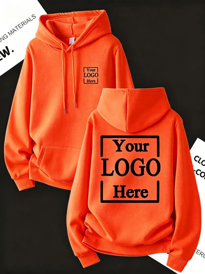 Customize Womens Hoodies Street Oversized Pocket Sweatshirts Hip Hop Unisex Tops DIY Your Logo/Graphic Pullovers Woman Clothes