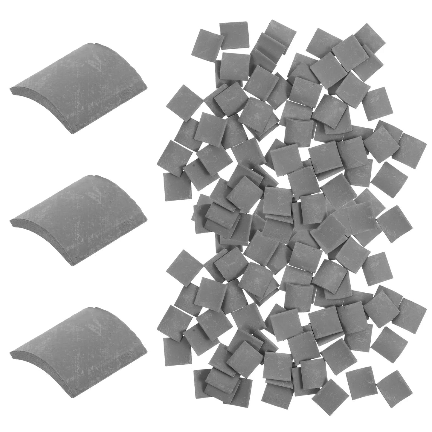 70pcs Mini Roof Tiles Miniature Simulated Roof Tiles Models Pottery Clay Roof Tiles DIY Miniature House Props 1.7x1.6cm