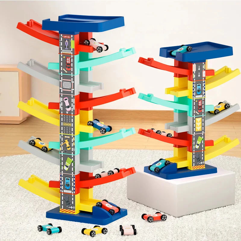 Children's Car Track Toy Multi‑layer Rail Car Toy Toddler Track 1‑2 Years Old Inertia Gliding Slide Racing Toy Boy Girl Gifts