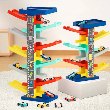 Children's Car Track Toy Multi‑layer Rail Car Toy Toddler Track 1‑2 Years Old Inertia Gliding Slide Racing Toy Boy Girl Gifts