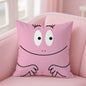 Cartoon Barbapapa Pillow Case Square Double-Sided Printing Short Plush Sofa Cushion Cover Bedroom Bedside Pillow