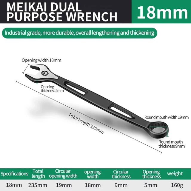 8mm-32mm Ratchet Wrench Dual-purpose Metric Setdouble Offset Ring Spanner Universal Spanner For Car Repair Hand Tool