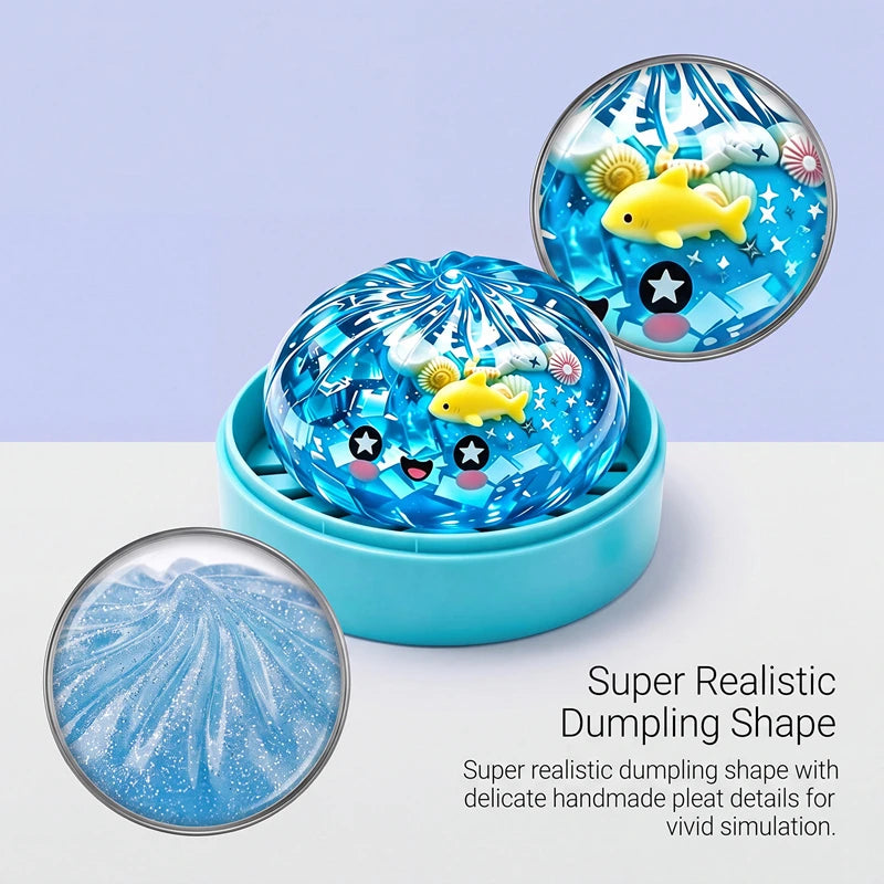 Marine Animal Shell Steamed Stuffed Bun Toy Glitter Mud Fun Decompression Toy Funny Stress Anxiety Relief Squeeze Prank Toy