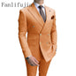 Fanlifujia Double Breasted Men Suit Pink Two Pieces Slim Fit 2024 Italian Wedding Costume Party Prom Gold Button Male Suit