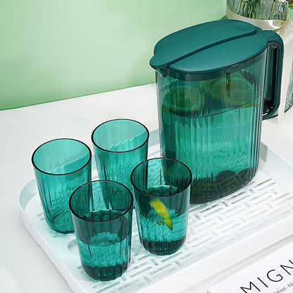 2200ml Cool Water Jug Transparent Refrigerator Water Kettle And Cups Water Pot With Handle Large Capacity Office Household Jug
