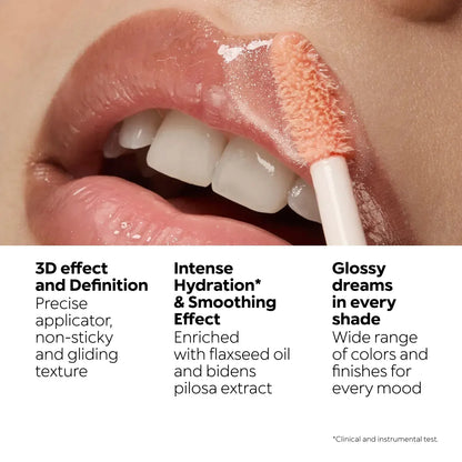 Kiko 3D Hydra Lip Gloss Non-fading Waterproof Blusher Moisturizing Shimmer Makeup Lip Gloss Lipstick Brun Pearly Mauve Liner
