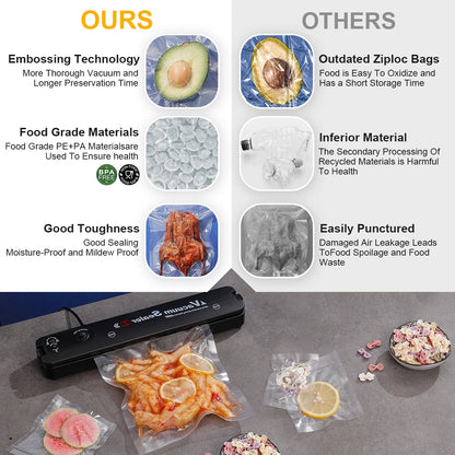 100pcs/lot BPA-Free Kitchen Vacuum Bags for Food Vacuum Sealer Packing Machine Food Storage Bag Kitchen Accessories