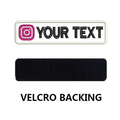 Custom Name Tags Number ID Badge Embroidered Patches with Instagram Logo Iron on Hook Loop Backing