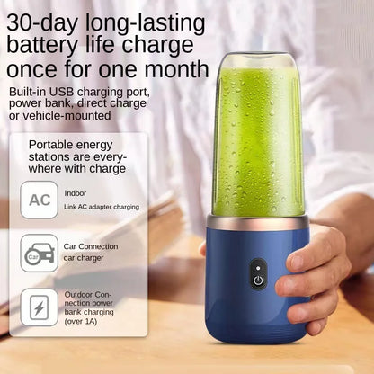 New Double Cup Portable Blender 6 Blades USB Rechargeable Mini Juicer Machine Multifunctional Fruit Juice Mixing Cup for Home Tr