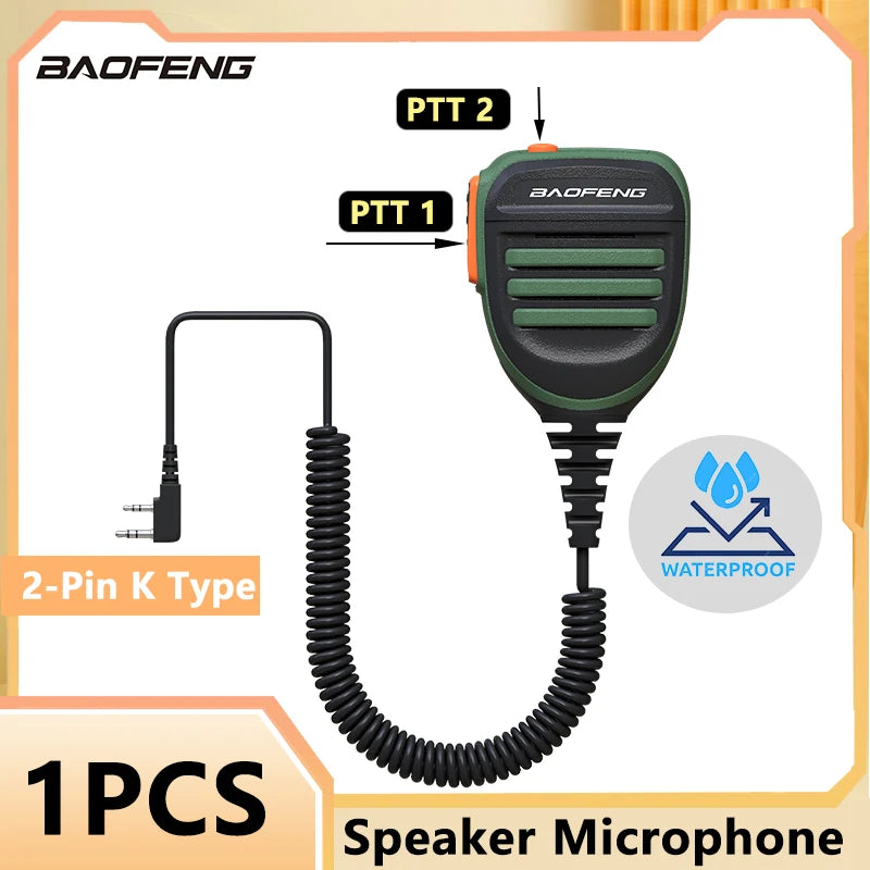 Baofeng BF-780 PTT Remote Shoulder Walkie Talkie Speaker Microphone Mic Waterproof For UV-25L M-5R Quansheng UV-K5 UV-K6 Radio