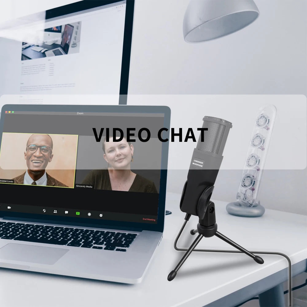 USB Computer Microphone, Condenser PC Mic for Podcasting, Streaming, Vocal Recording, Compatible with PC & Laptop, PS4/5