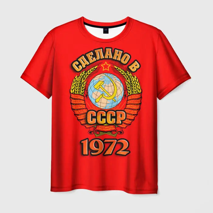 Retro Soviet CCCP 3D Print Sport Moisture-wicking Breathable Men T-shirt Harajuku Street Casual Trend Daily Comfort Short-sleeve