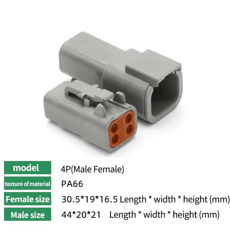 10/50/100 Sets Deutsch DTM/DT/DTP/DTF Automobile Connector Plug&Socket Male&Female Terminal DTM04-2/3/4/6/8/12 DTM06-2/3/4/6/8S