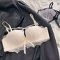 BANERDANNI Kawaii Anime Bra Set Japan Maid Lace Bralette with Thicken Pads Cut-Out Design Small Bust Enhancer Pure-Sex Underwear