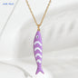 Cute Colorful Enamel Fish Pendant Necklaces For Women Girls Lovely Stainless Steel Gold Color Summer Waterproof Beach Jewelry