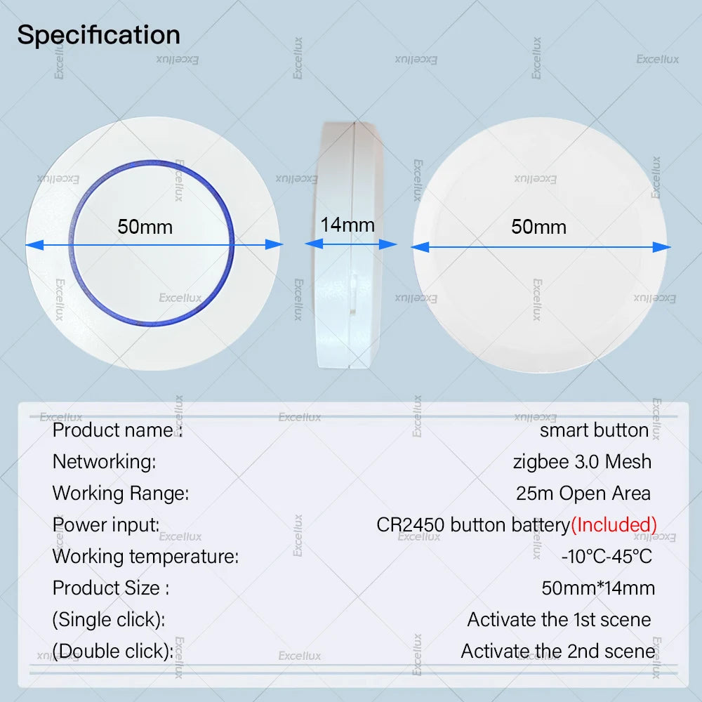 ZigBee Button Scene Switch Tuya Intelligent Linkage Switch Battery Powered Automation Scenario Works With Smart Life Zigbee2MQTT