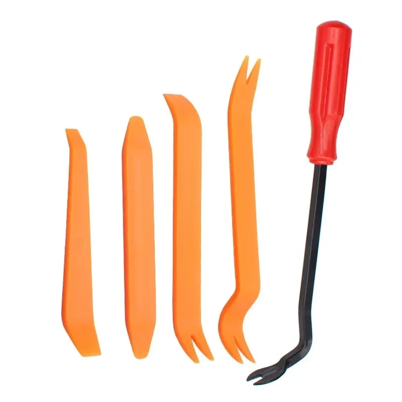 Universal Plastic Trim Removal Tool Kit – 5 Piece Non-Scratch Pry Tools for Car Interior Panel, Door Clips & Dash Disassembly