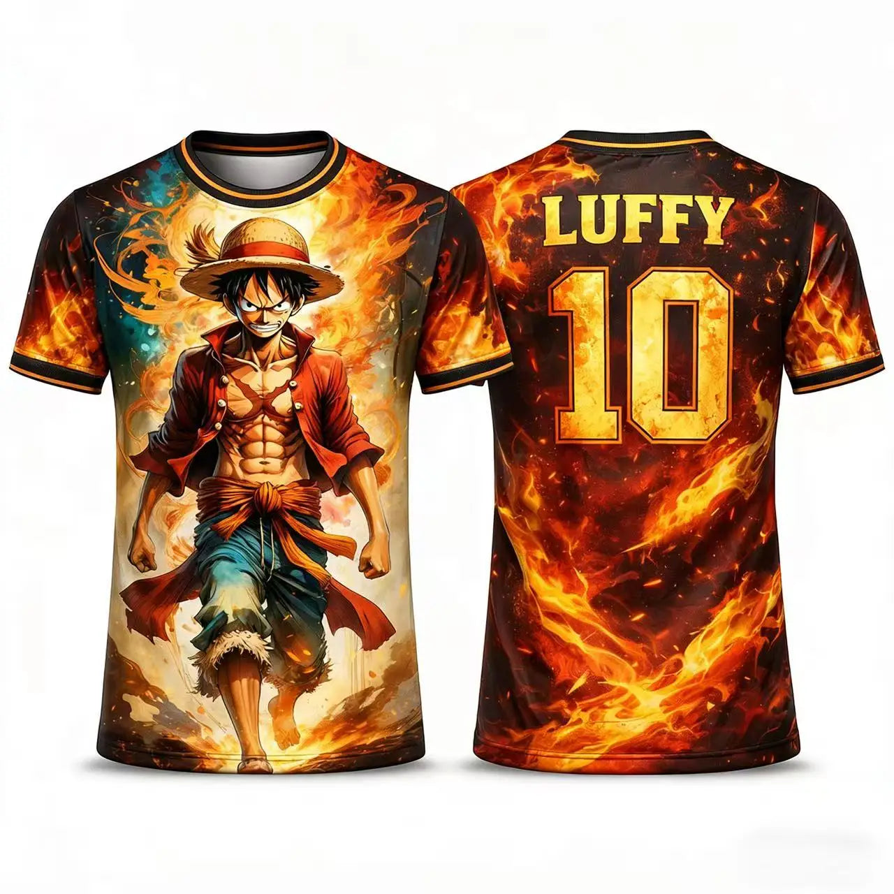 Summer 2026 One Piece Luffy "Voyage Adventure No. 10" Football 3D Print Breathable Quick-drying T-shirt Male/Female Top