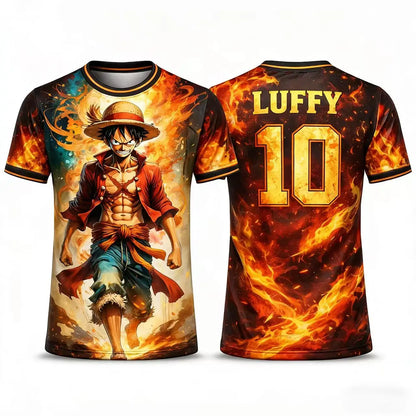 Summer 2026 One Piece Luffy "Voyage Adventure No. 10" Football 3D Print Breathable Quick-drying T-shirt Male/Female Top