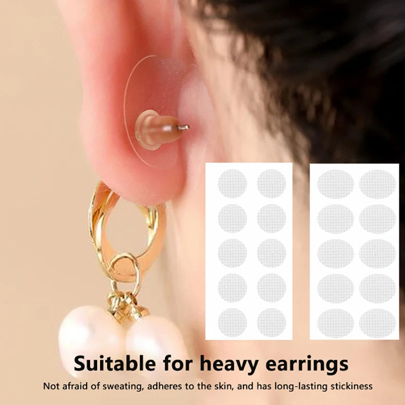 New-100Pcs Clear Invisible Earlobes Protective Stickers For Stretched Ear Lobes And Relieve Strain From Heavy Earrings