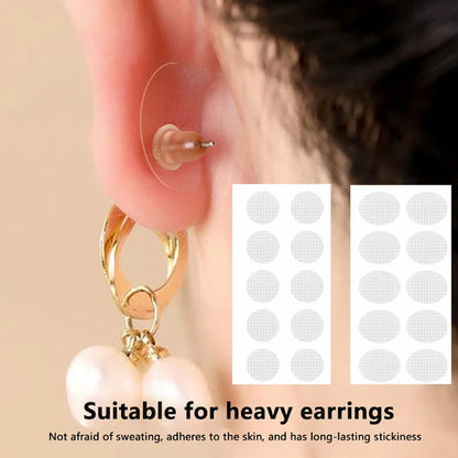 New-100Pcs Clear Invisible Earlobes Protective Stickers For Stretched Ear Lobes And Relieve Strain From Heavy Earrings