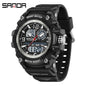 SANDA 3367 Men's Electronic Watch Large Dial Multi Functional Outdoor Waterproof Student Sports Electronic Watch