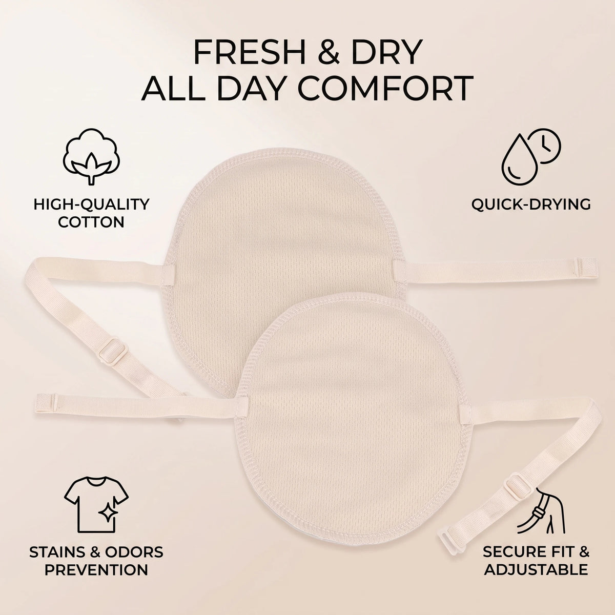 1Pair Underarm Sweat Pad Reusable Dress Clothing Absorb Armpit Sweat Perspiration Pads Absorbent Deodorant Pad For Woman Men