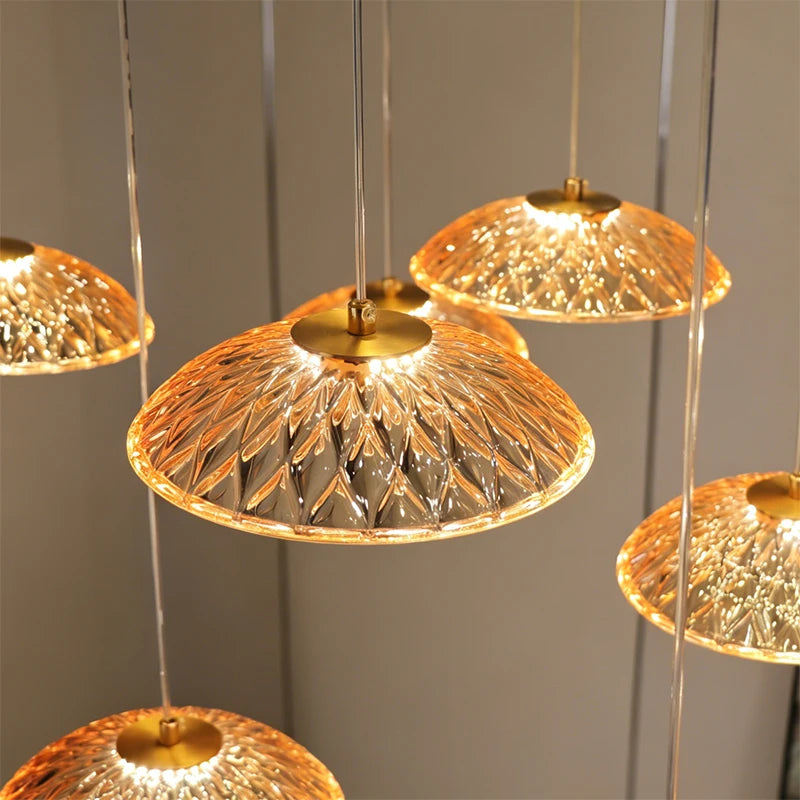 Modern Restaurant Pendant Lamp for Villa Dining Table Bar Kitchen Island Hanging Light for LED Glass Dining Room Chandelier