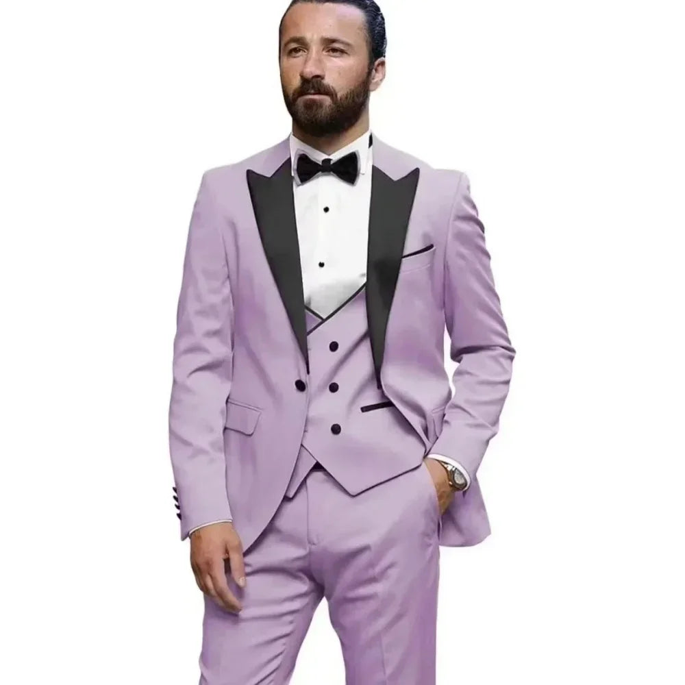 Spring Autumn Summer Casual Suits Men's Korean Business Western-style Clothes Vest Trousers Set Matching Outfit For Young Men