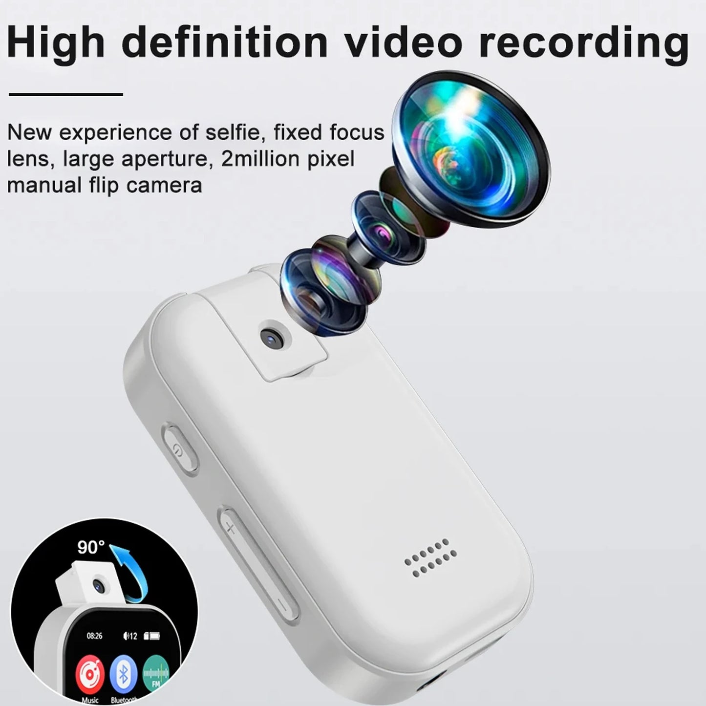 MP3 Player HiFi 2026 New Bluetooth 5.3 Sports Sound Music Walkman with Camera for Photos Built-in FM Radio Voice Recorder