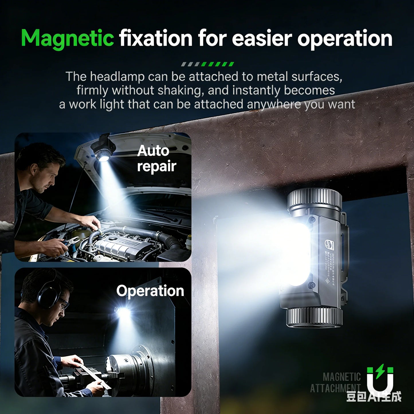 Philips SFL 3351RH Headlamp Head-Mounted Flashlight with 5.8 Hours Battery Life Magnetic Attraction
