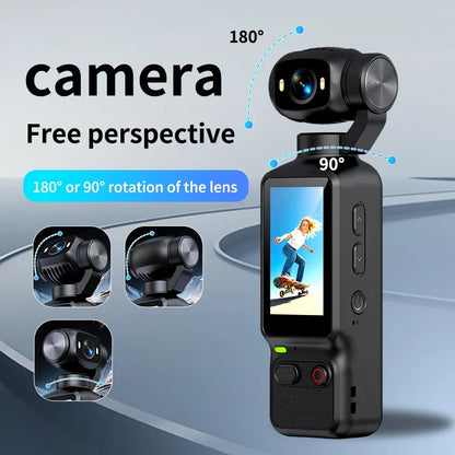 HD 4K Action Camera 180 Degree Rotatable For Vlog YouTube Tiktok Girls Record Life Video Recording Entry Portable Action Camera