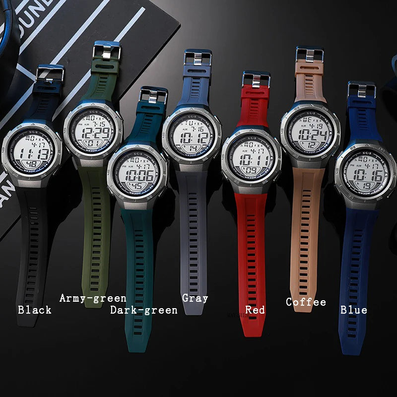 MAYZHISU Men's Sports Watch Waterproof LED Digital Wristwatches Stopwatch Alarm Clock Luminous Sport Watches for Man Teens