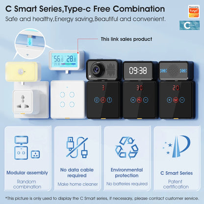 Zigbee Weather Station Digital Thermometer Room Tuya Smart Hygrometer Electronic Table Clock Temperature And Humidity Sensor