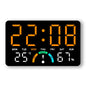 Digital Alarm Clock TEMP Humidity Week Comfort Level Dual Alarm Snooze Table Clock 12/24H Timer Auto Dimmable LED Wall Clock