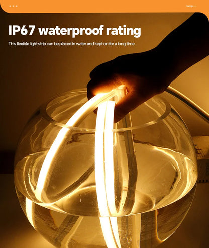 LED flexible silicone light strip embedded 24V waterproof tubing linear lamp concealed installation flexible soft light strip