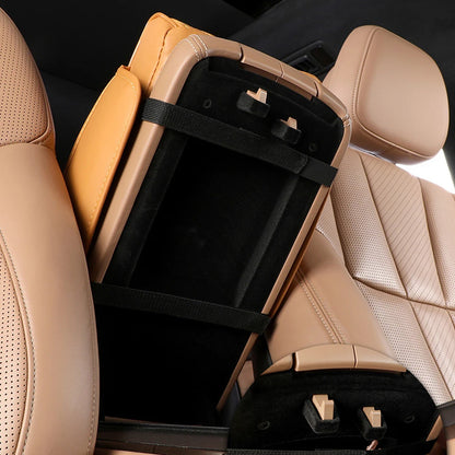 Car Armrest Box Multifunctional Thicken Height Pad Arm Rest Cushion with Pocket Tissue Cup Holder PU Elbow Support Height Pad