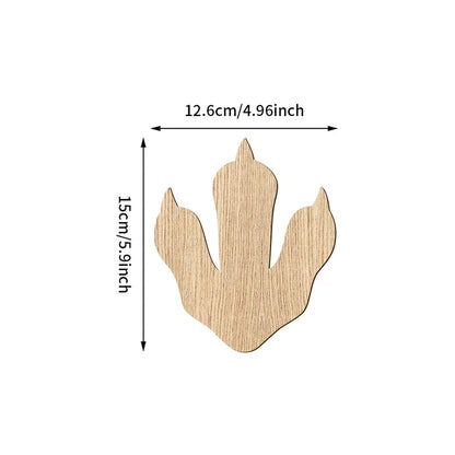 3Pcs Wooden Dinosaur Footprint Wall Stickers Dinosaur Foot Wall Stickers for Baby Room Wall Decor Dinosaur Wall Art Decorations