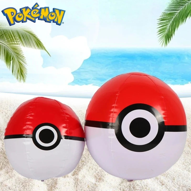 Pokemon Cartoon Beach Ball Inflatable Poke Ball Water Toy Parent-child Volleyball Children's Elastic Sports Birthday Gift