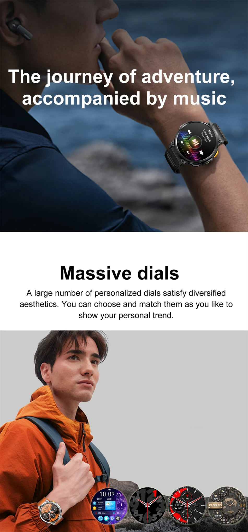 LIGE 1.85-inch AMOLED Smart Watch Men with LED Flashlight IP68 Waterproof Smartwatch 730mAh Bluetooth Call Smartwatches For Men