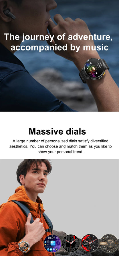 LIGE 1.85-inch AMOLED Smart Watch Men with LED Flashlight IP68 Waterproof Smartwatch 730mAh Bluetooth Call Smartwatches For Men