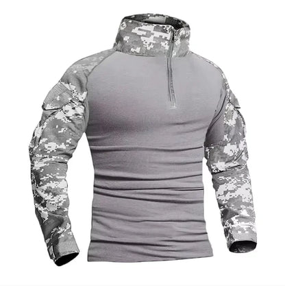 Men's Outdoor Tactical Hiking T-Shirts,Hunting Camouflage Long Sleeve Hunting Climbing Shirt,Male Breathable Sport Clothes
