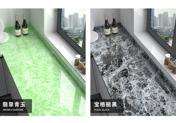 10M x 80CM Marble Self Adhesive Wallpaper Waterproof Oil Proof Kitchen Stickers Thermostability Decorative Film Home Decor