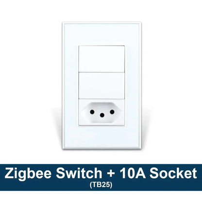 Zemismart Zigbee Smart 10A 20A Brazil Socket Light Switch with Outlets Work with Tuya Smart Life App Alexa Google Home Control