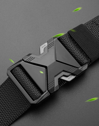 Automatic Buckle Tactical Belts Men's Woven Nylon Military Belt Durable Black Outdoor Army Hunting Golf Waist Belt